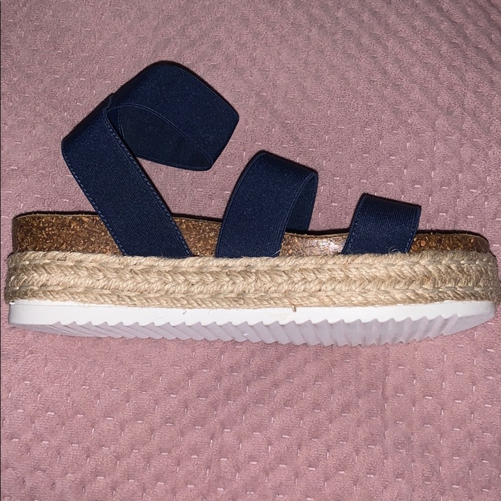 Steve Madden Kimmie Platform espadrille, Navy 9M